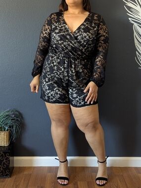 Charlotte Russe Black V Neck Romper